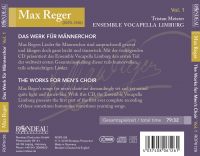 Max Reger: Das Werk fr Mnnerchor Vol. 1