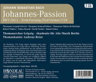 Johann Sebastian Bach:  Johannes-Passion BWV 245 (Erste Fassung 1724)