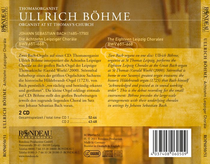 Johann　Sebastian　Leipzig　Eighteen　Bach:　the　Chorales